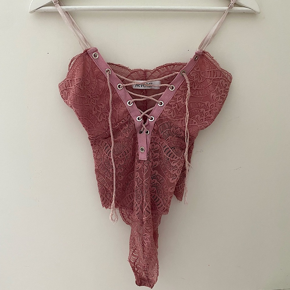 Pink Lace Bodysuit